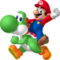 Mario riding Yoshi