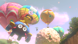 Lakitu's kart, equipped with the Parachute