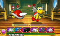 Screenshot of World 4-Airship, from Puzzle & Dragons: Super Mario Bros. Edition.