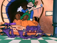 The steam powered mummy sled in The Adventures of Super Mario Bros. 3