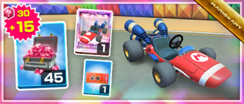 The Red B Dasher Pack from the 2020 Mario vs. Luigi Tour in Mario Kart Tour