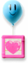 Artwork of an Item Balloon carrying a Heart Crate from Yoshi's Crafted World