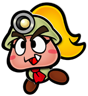 Goombella in Paper Mario: The Thousand-Year Door (Nintendo Switch).