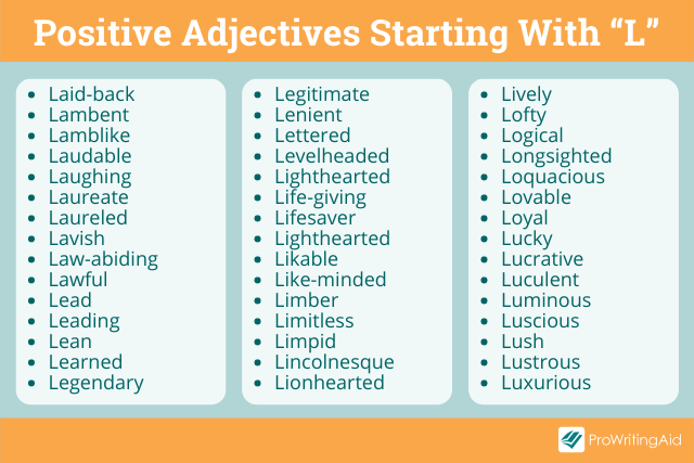 Adjectives That Begin With L