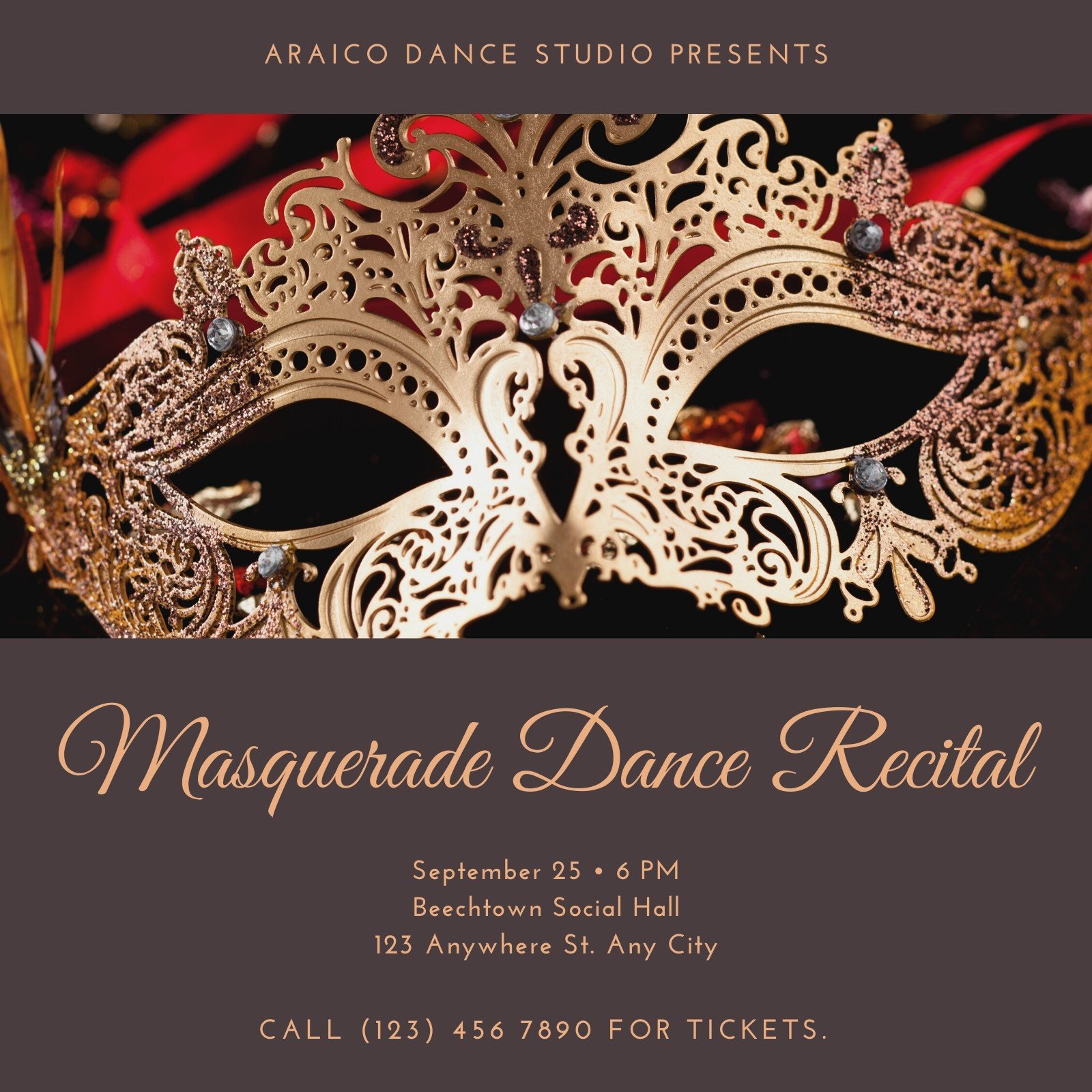 Elegant Masquerade Invitation Template