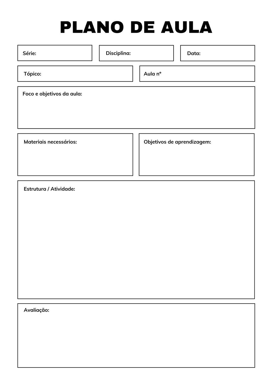 Total 79 Imagem Modelo De Plano De Aula Para Imprimir Br | Images and ...