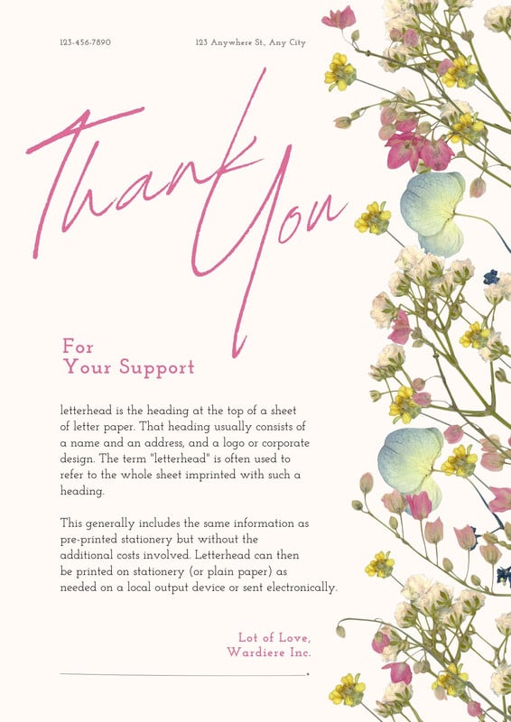 Free and printable thank you letter templates | Canva