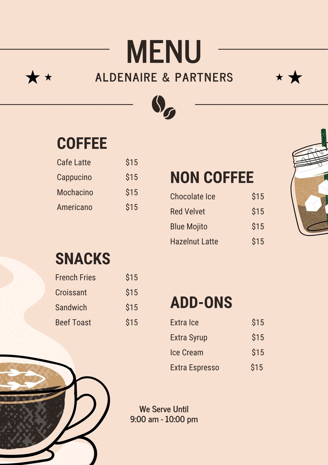 Coffee Shop Menu Template