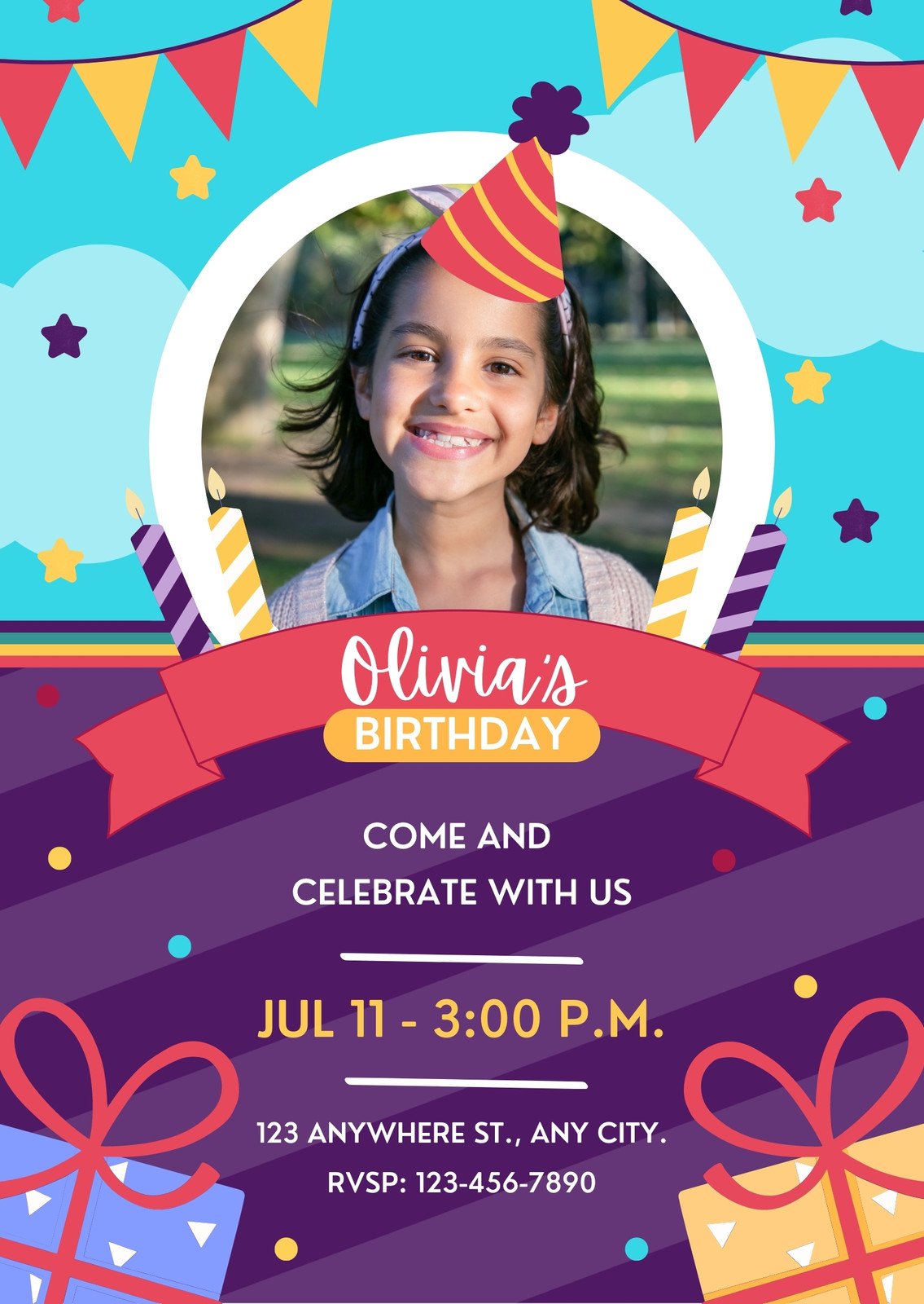 Free Printable Kids Birthday Invitation Templates Canva, 45% OFF