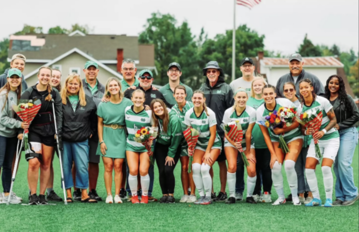 Senior players were honored before the match.