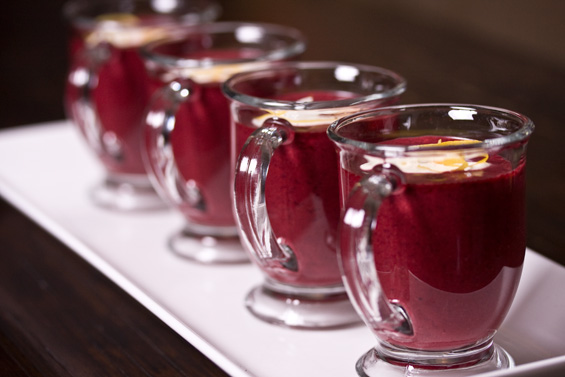 HUCKLEBERRY CREME PUREE WITH VANILLA CRÈME FRAICHE