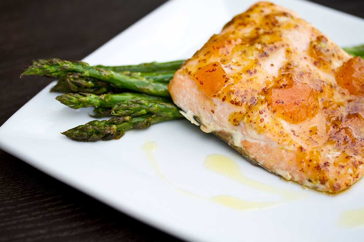 Apricot Mustard Glazed Salmon