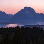 mountain range and long lake