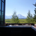 Blue Heron Lounge outside deck, Jackson Lake Lodge, Grand teton National park