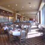 rows of tables in dining room