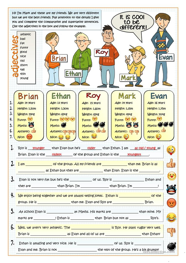 Worksheet On Comparative Adjectives