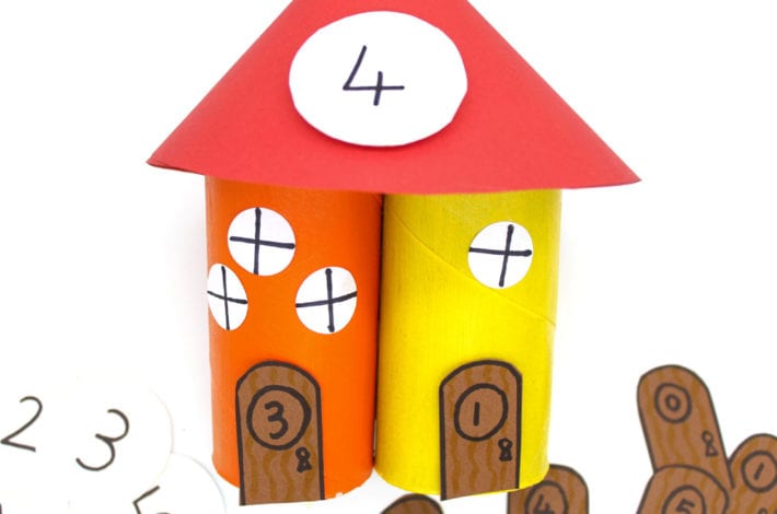 Number bond activity with gnome home towers - learn to add