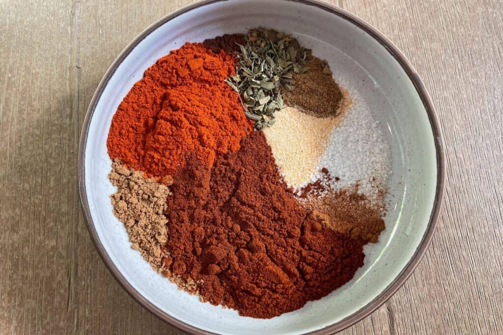 chorizo seasoning ingredients in a bowl