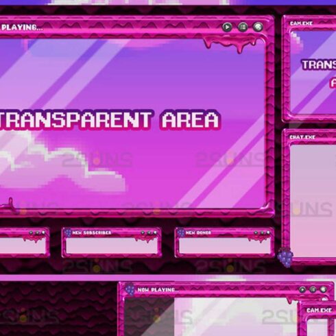 Kawaii twitch overlay package, Stream overlay, Green vtuber overlay ...