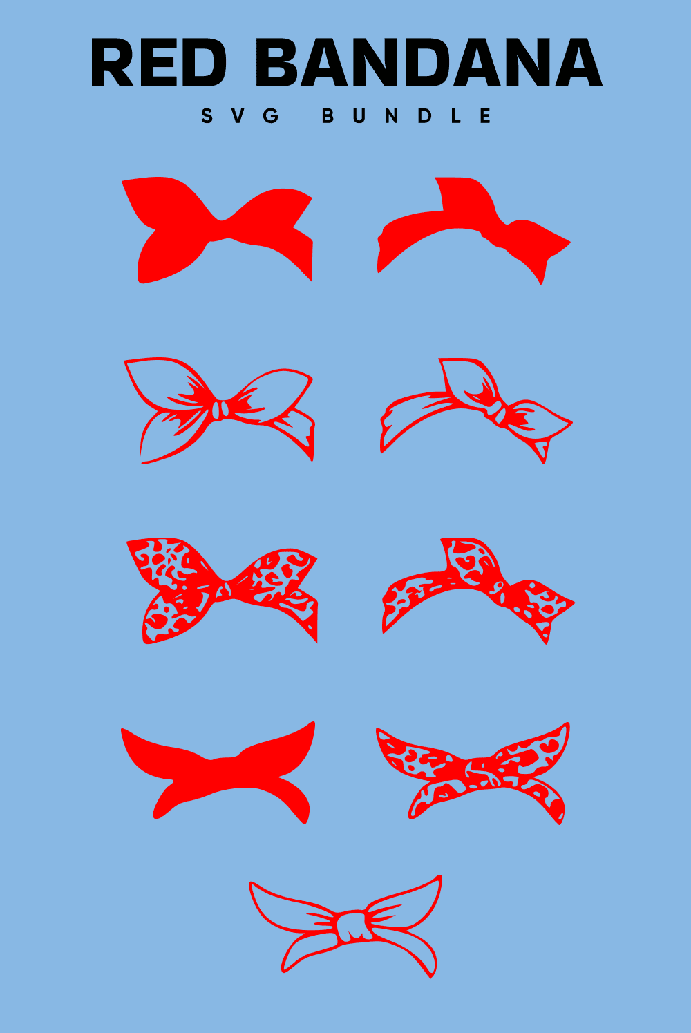 Red Bandana SVG - pinterest image preview.