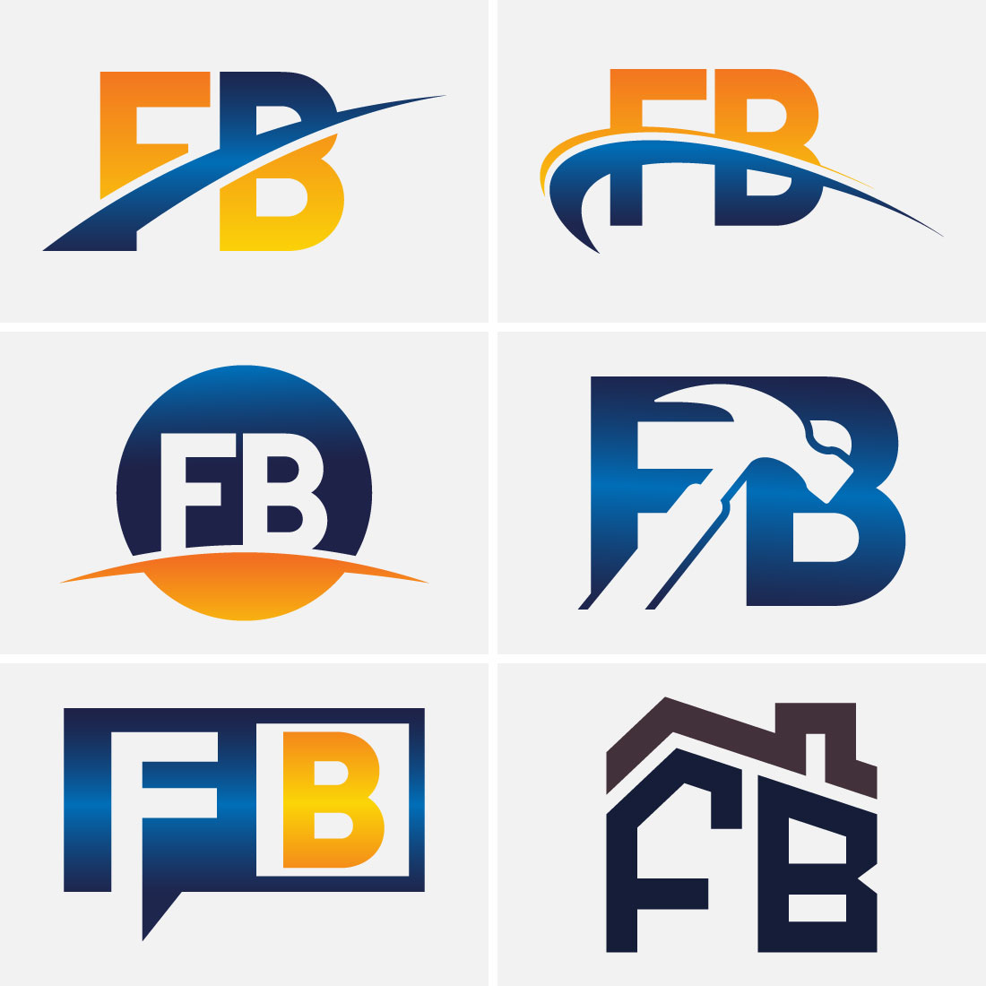 Initial Letter F B Logo Design Vector Template cover.