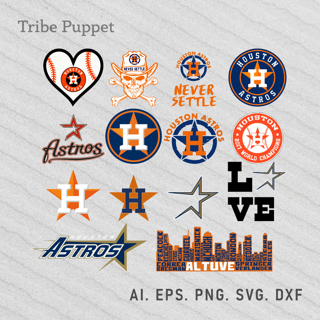 Houston Astros Logo Vector Set - MasterBundles