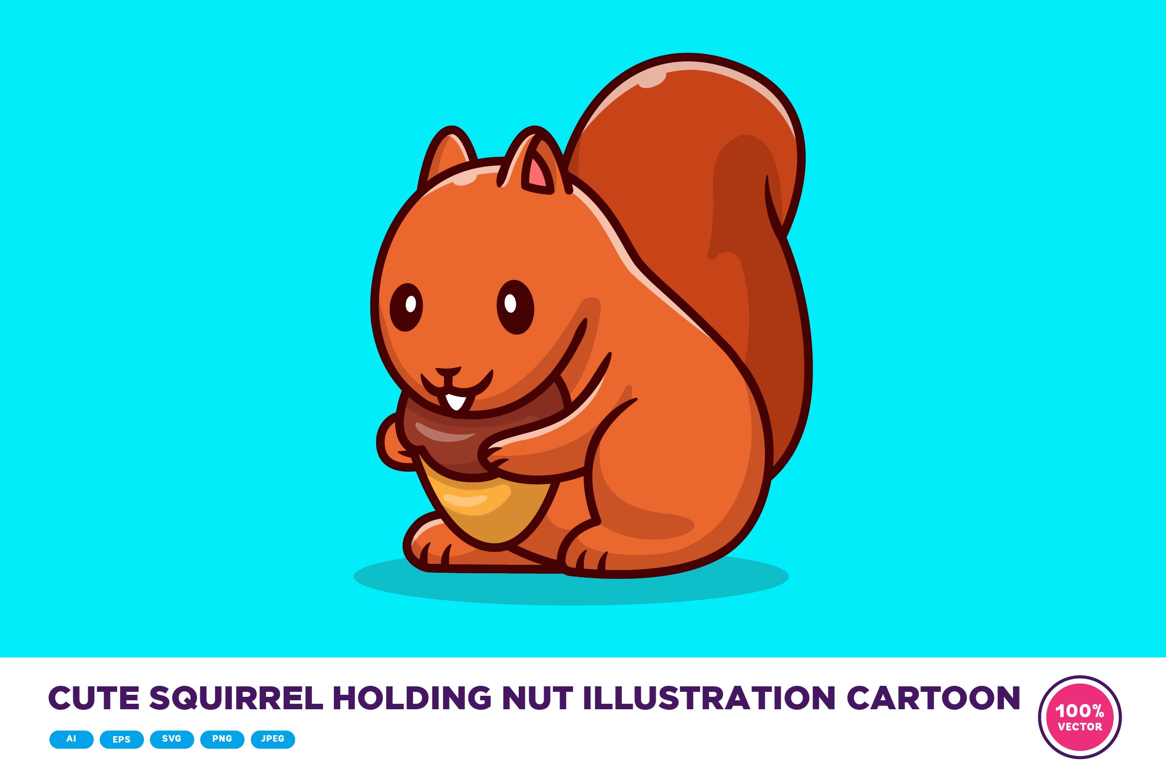 Cute Squirrel Holding Nut Cartoon cover image.