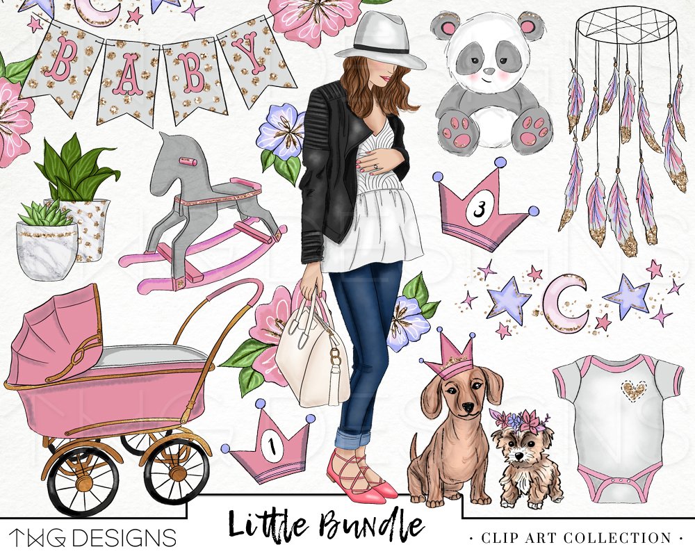 Baby Girl Nursery Clip Art cover image.