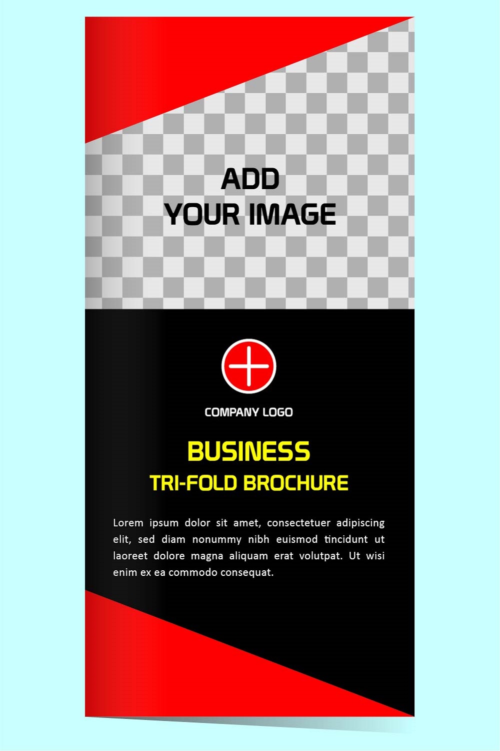 Modern Tri fold Business brochure template design pinterest preview image.