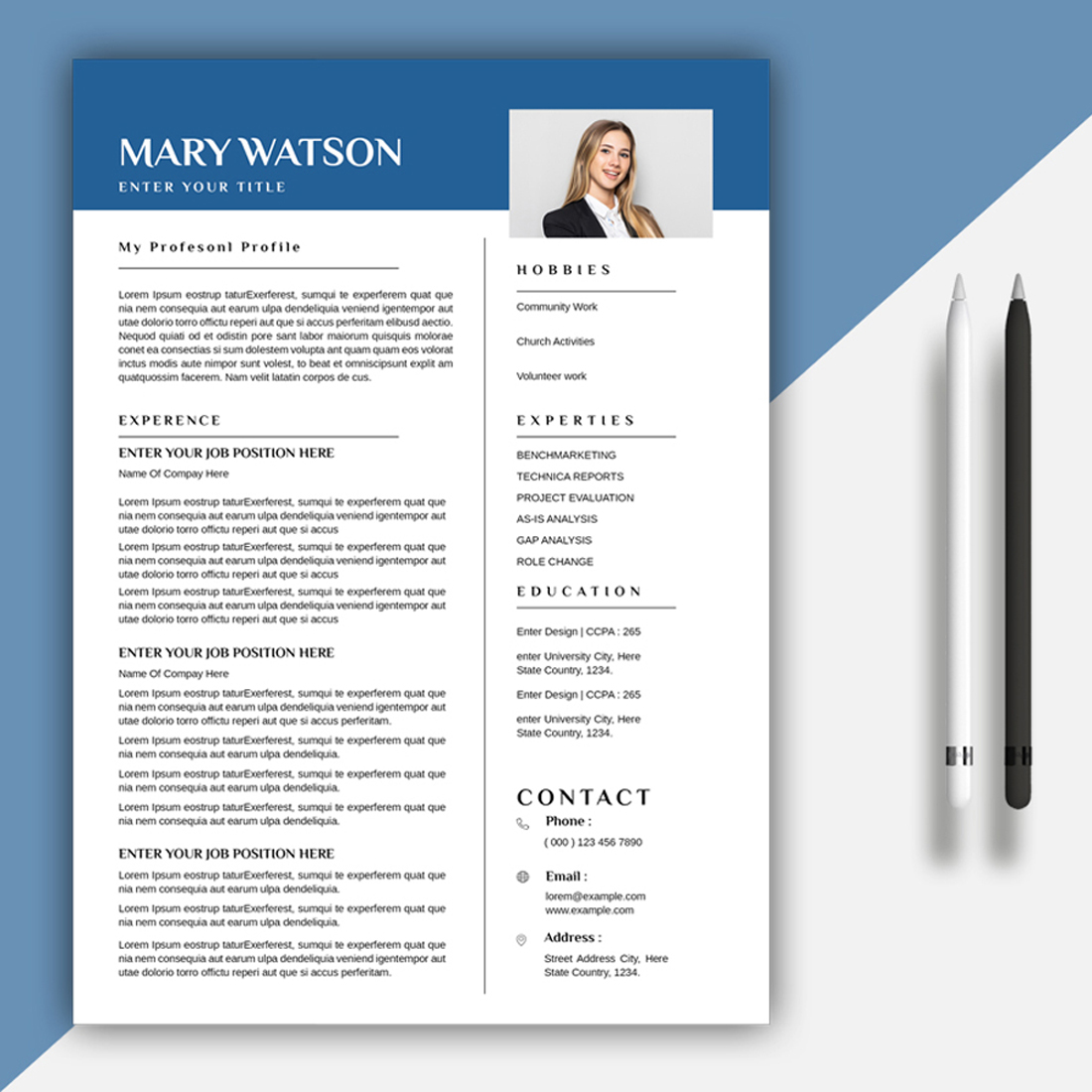 Resume Template preview image.