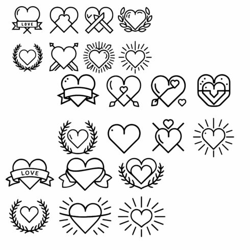 Heart Shape Icon Bundle - Love and Romance Designs cover image.