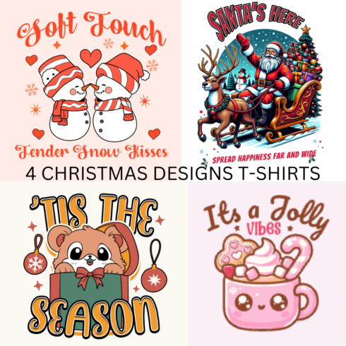 T-shirt designs for Christmas cover image.