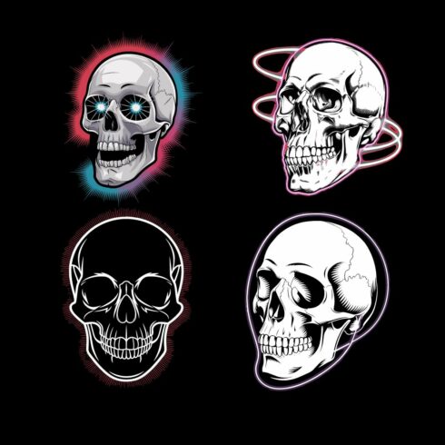 4 Skull color Icon Vector Halloween cover image.