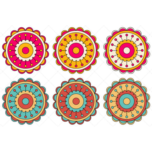 Cute Funky Flowers 6 Color Variations cover image.