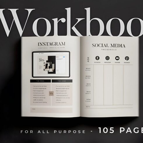 workbook social media brand template cover image.