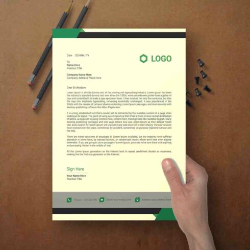 creative and modern Letterhead Design template cover image.