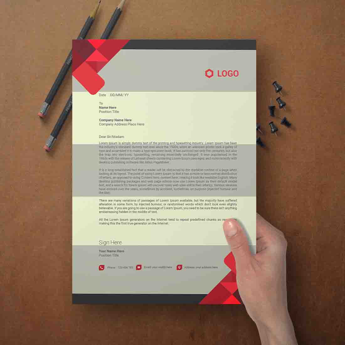 creative and modern Letterhead Design template preview image.