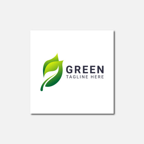 Green leaf logo template design cover image.