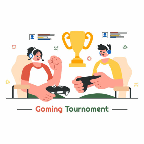 9 E-Sports Gaming Tournament Illustration cover image.