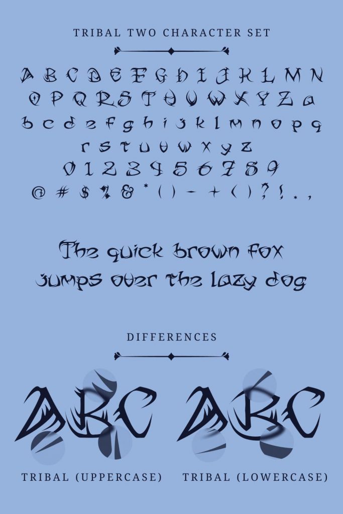 Free Tribal Tattoo Font Two Pinterest Preview by MasterBundles.