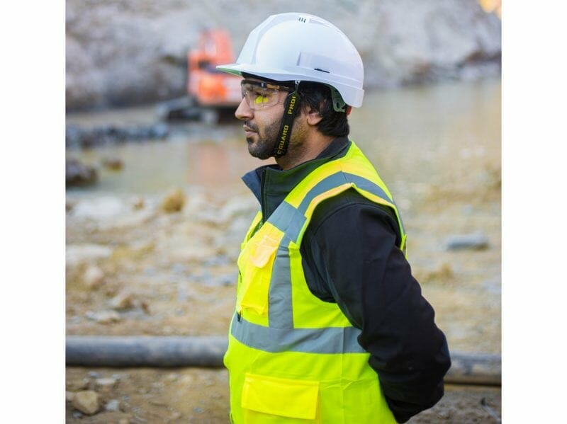 person in safety gear