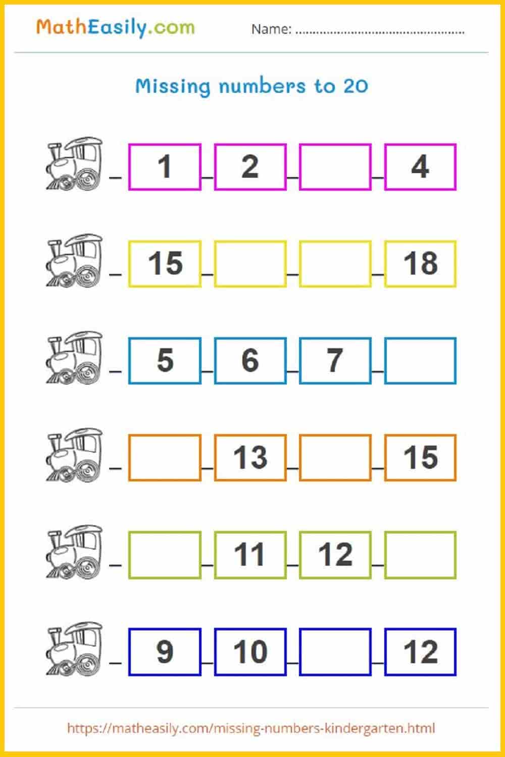 free fun missing number worksheets math activities preschool math ...