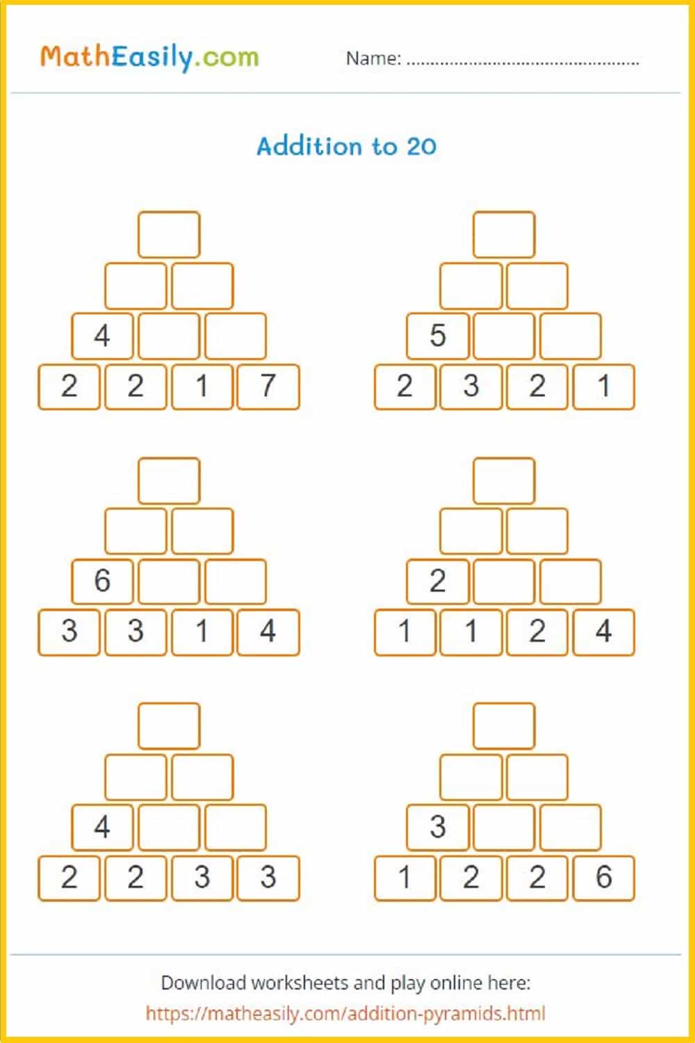 Blank Pyramid Of Numbers