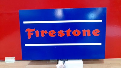 Lot 17 - HAND PAINTED FIRESTONE METAL SIGN 20" x 12"