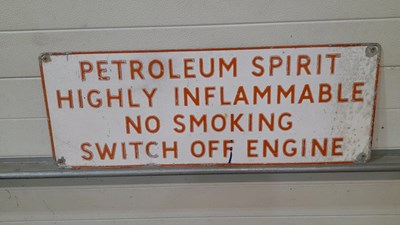 Lot 43 - PETROLEUM SPIRIT ALUMINIUM SIGN 36" X 13"