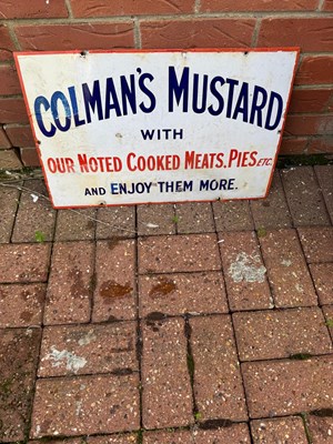 Lot 9 - COLMAN'S MUSTARD ENAMEL SIGN 22" X 14"