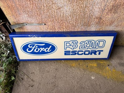 Lot 23 - FORD ESCORT RS 2000 LIGHT UP SIGN 37" x 12"