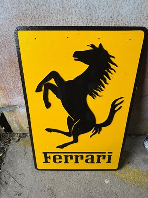 Lot 35 - FERRARI ALUMINIUM SIGN 36" X 24"