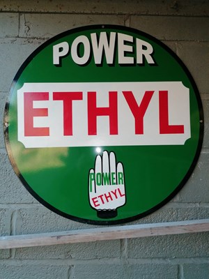 Lot 29 - POWER ETHYL SIGN 30" DIA