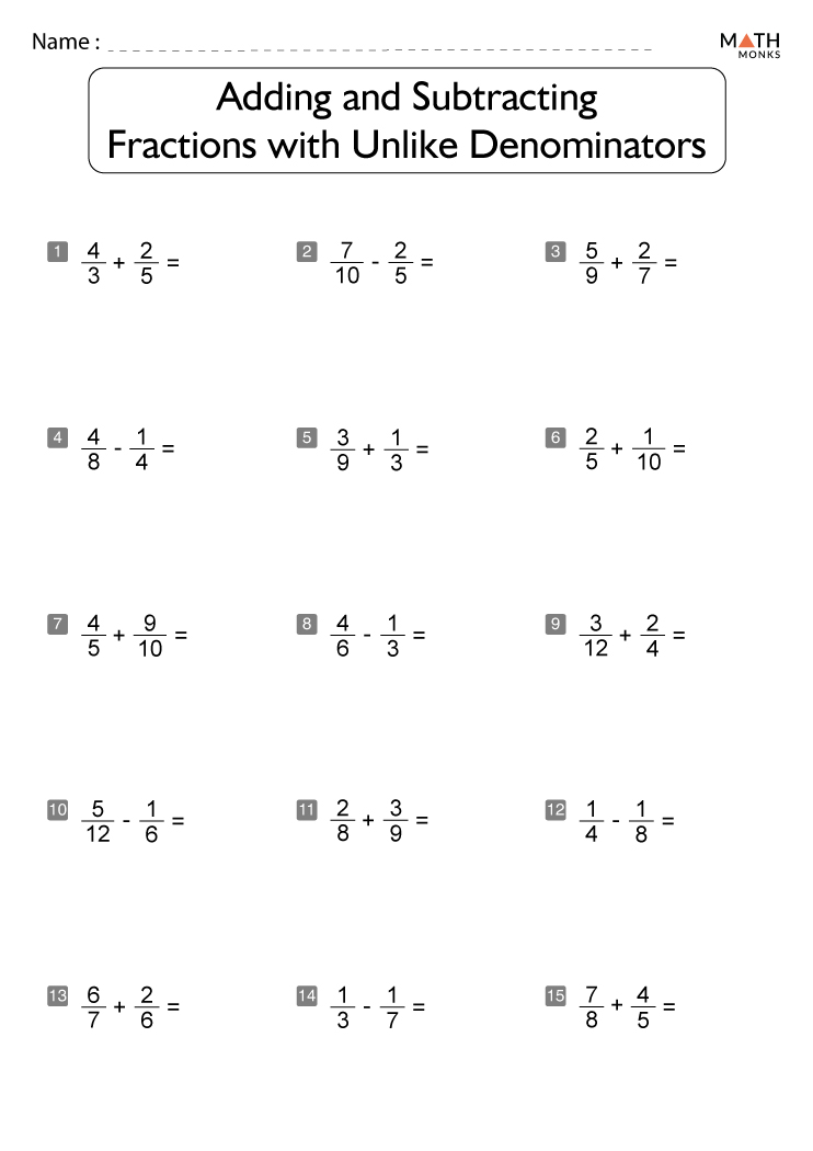 Worksheets Adding Fractions - Templates Printable Free